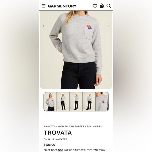 TROVATA Oksana Sweater Grey 100% Cashmere - Picture 13 of 14